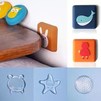 1 шт., защитная накладка для стены, силиконовый бампер, декоративная дверная пробка, прозрачная