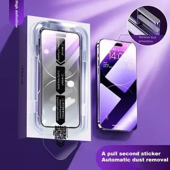 1 шт. Защитная пленка для экрана высокой четкости для iPhone 16 15 Pro Max XR X XS HD, закаленное стекло, пылезащитная установка IPhone 15PROMAX-6.7