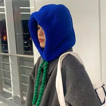 1 шт. защитная шапка-пуловер ручной работы крючком для улицы ветрозащитная вязаная шапка зимняя теплая мягкая утолщенная шаль с капюшоном