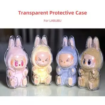 1 шт. защитный акриловый чехол для хранения плюшевых кукол, сумка для показа Labubu V2, сидящая вечеринка, без куклы