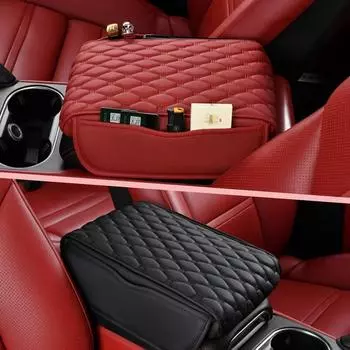 1 шт., защитный чехол для центральной консоли автомобиля, подлокотник, противоскользящий коврик для подлокотника, карман для хранения, универсальные аксессуары для салона автомобиля чёрный