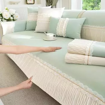 1 шт. Защитный чехол для дивана из шенилла - устойчивый к царапинам и пятнам, универсальный чехол для мебели Four Seasons для спальни, Offi 70*70cm красный