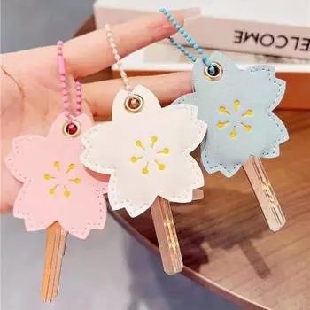 1 шт. Защитный чехол для ключей в форме цветка, маленький, свежий, держатель для карты доступа Proximity, многоцветный брелок красный