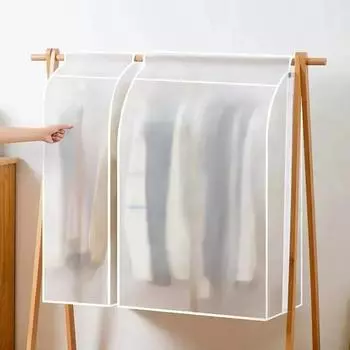 1 шт. Защитный чехол для одежды, легкие сумки для хранения в шкафу, полупрозрачные пыленепроницаемые водонепроницаемые подвесные сумки для хранения