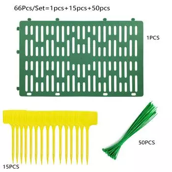 1 шт. защитный чехол для стебля растения, 15 шт. Т-образных садовых этикеток, 50 шт. фиксированных подвязок для растений