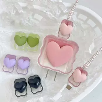 1 шт. Защитный чехол для зарядного устройства Cartoon Love, комплект для намотки, чехол, пластиковый органайзер для кабеля