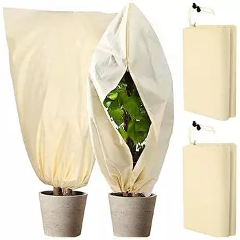 1 шт. защитный чехол сумка многоразовый морозостойкий большой с молнией 200x240 см/180x120 см для оливкового дерева пальмы зимние горшечные растения бежевый 120x180cm