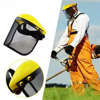 1 шт., защитный щиток для лица с сетчатым козырьком, защитная сетка, защитная маска, шлем, шапка для бензопилы, триммер, секатор для садоводства, сорняк Type 1 жёлтый