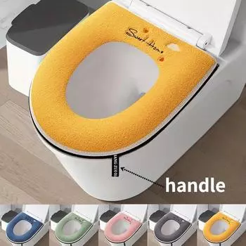 1 шт., застежка-молния, подушка для сиденья унитаза, бытовая, водонепроницаемая, универсальная, всесезонная, толстая, регулируемая наклейка для унитаза темно-синий