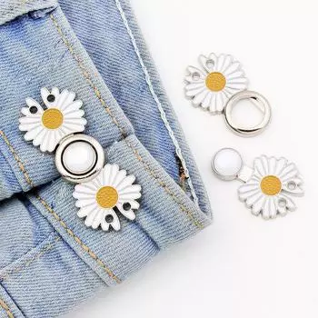 1 шт. затяните талию кнопка для женщин юбка брюки регулируемый зажим для талии металлический штифт Silver base