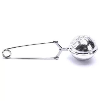 1 шт., заварочный чайник из нержавеющей стали, сферический ситечко для чая, фильтр для специй, ручка, чайный шарик темно-желтого
