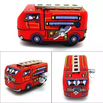 1 шт., заводная игрушка, винтажный пожарный, модель автомобиля, грузовика, детские классические игрушки