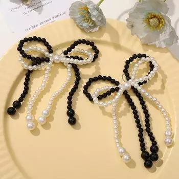 1 шт., зажим для обуви ручной работы, двухслойный жемчужный бисер, бант, подвеска, пряжка для обуви, украшение, сумка, кулон, брелок, аксессуары 1PC