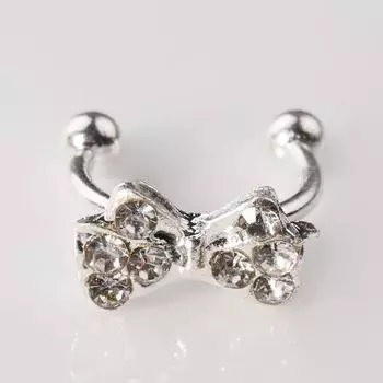 1 шт. зажим для ушей бантик ювелирные изделия подарок бант со стразами и кристаллами для ушей