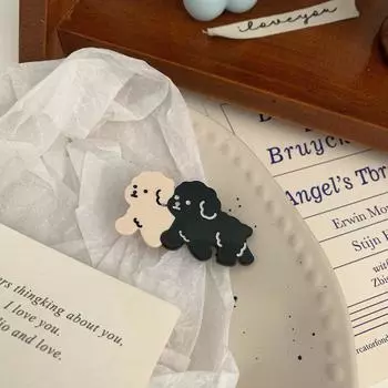 1 шт. Зажим-краб для щенка кремового цвета, высококлассная милая ацетатная заколка для волос, в сочетании с зажимом-акулой для девочек