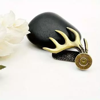 1 шт. Зажимы для шляпы на поля, латунный зажим для шляпы в виде рогов, металлический зажим для полей для любителя активного отдыха, латунный зажим для шляпы ручной работы, охотничьи аксессуары, подарок 1 pc