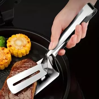 1 шт., зажимы для стейков, сервировочные щипцы, щипцы для еды, щипцы для барбекю, щипцы для приготовления пищи из нержавеющей стали, щипцы для стейков, щипцы для салата, щипцы для десерта для шведского стола Steak Clip