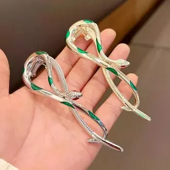 1 шт. Зеленая змея ювелирная шпилька для волос практичный поворотный зажим нежный зажим для волос в виде акулы