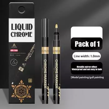 1 шт. Зеркальный маркер 1 мм DIY светоотражающие краски маркеры для зеркал хром золото серебро бронза маркер для стайлинга автомобилей искусство поделки золотой