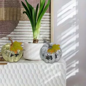 1 шт. Зеркало Диско Тыква Украшения для Дома Подарок Для Друга Бар Вечеринка Аксессуары Хэллоуин Эстетика 5cm серебряный