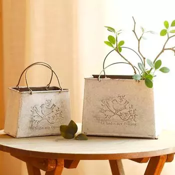 1 шт. железная сумка для цветочной композиции, цветочное ведро, садовый железный цветочный горшок, украшение, сделайте старую вазу, цветочный горшок для двора S