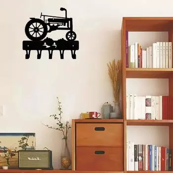 1 шт. Железная вешалка для ключей в виде трактора, металлическая настенная вешалка для полотенец, крючок для вешалки на стену - деревенский домашний декор чёрный