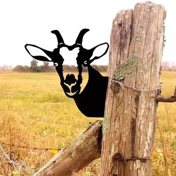 1 шт. Железный силуэт в форме козла – украшение для садовой фермы, стойка для выставки товаров, декор для стен дома и комнаты, элегантная настенная табличка бежевый
