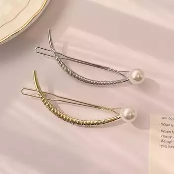 1 шт., жемчужная дуга, сплав цинка, железная лягушка, пряжка для волос, коготь для женщин, девушек, заколки для макияжа, аксессуары для волос серебряный