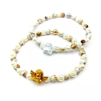 1 шт. жемчужная магнитная пряжка для гостиной, декоративная бусина, шнурок для штор на эркерном окне, ангел белый