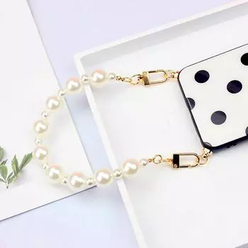 1 шт. жемчужная обернутая цепочка DIY украшение на заднюю часть сумки модные аксессуары для багажа простой ремешок для сумки браслет из бисера серебряный