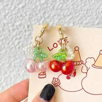 1 шт. жемчужная пряжка-молния милый чехол для наушников украшение сияющий яркий аксессуары для одежды корейский брелок с пряжкой фрукт кулон A розовый