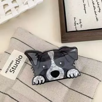 1 шт. Женская акриловая мультяшная заколка для волос с золотыми волосами корги, милая заколка-акула для скрученных волос, заколка для хвостика