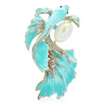 1 шт. Женская большая роскошная брошь в виде золотой рыбки унисекс трехцветная плавающая рыбка брошь для офиса и вечеринки в подарок белый