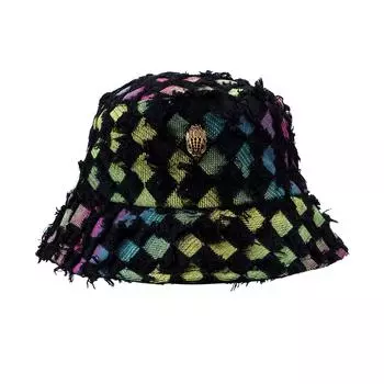 1 шт. Женская цветная модная клетчатая шляпа с головой орла чёрный