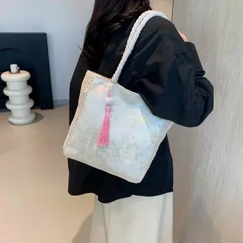 1 шт. женская контрастная цветная этническая сумка через плечо летняя пляжная женская сумка