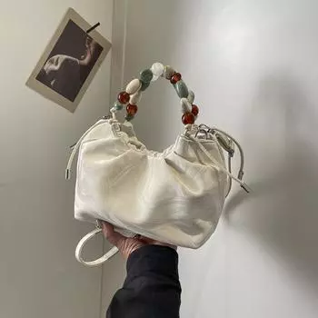 1 шт. женская красочная бисерная сумочка модная сумка-ведро из искусственной кожи с завязками через плечо женская сумка