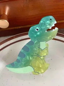 1 шт. женская красочная градиентная заколка-клипса с динозавром, мультяшная милая заколка для волос с маленьким динозавром