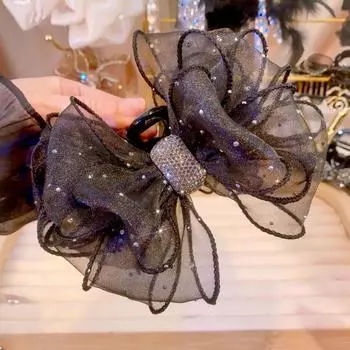 1 шт., Женская кружевная сетка, геометрическая бабочка, коготь для волос, винтажная заколка для волос, зажим для волос, заколка для волос, аксессуары для волос в виде краба, новинка чёрный