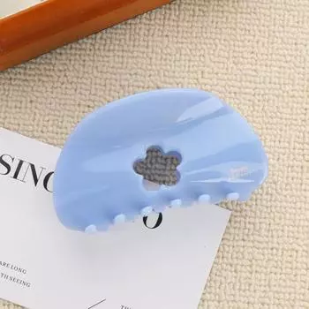 1 шт. Женская милая кремовая заколка-крабик с цветочным узором, высококачественная ацетатная заколка-акула, для закалывания волос на затылке, подходит для ежедневного использования