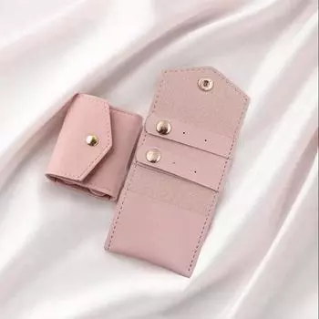 1 шт., женская многофункциональная сумка-складушка из искусственной кожи для ювелирных изделий, подарок для любителей ювелирных изделий розовый