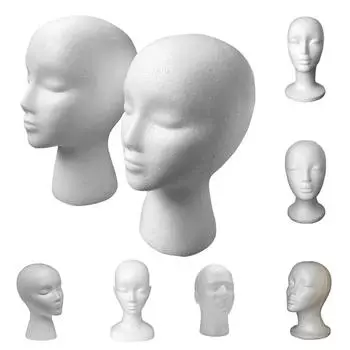 1 шт. Женская пенопластовая пенопластовая голова манекена, модель головы манекена, шляпа, очки, парик, дисплей, мужской белый пенопластовый манекен, держатель, подставка