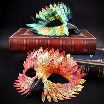 1 шт. Женская полумаска из перьев для лица, подходящая для ролевых игр, подарков на Хэллоуин, Рождество, мебели и украшений