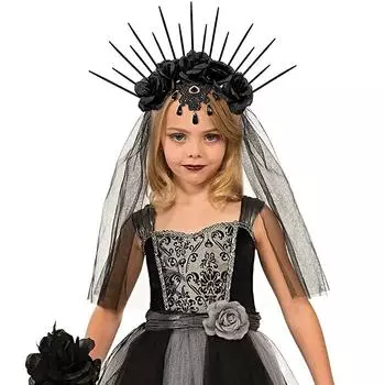 1 шт., женская повязка на голову со стразами и блестящими сетками, декоративный обруч для волос в готическом стиле