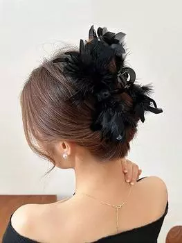 1 шт. Женская разноцветная супер-фея страусиные перья большая заколка-акула заколка модная и премиальная