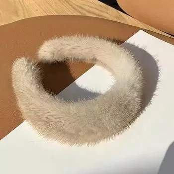 1 шт. женская толстая норковая меховая повязка на голову с осенне-зимним мехом и широкой кромкой и зимняя меховая повязка на голову из норки однотонного цвета