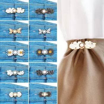 1 шт., женская застежка на талию, многофункциональная брошь, пуговицы на талии, регулируемая одежда, металлический сплав A