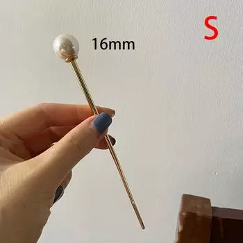 1 шт. женские элегантные металлические U-образные шпильки с жемчужной головкой, геометрические U-образные нежные S белый