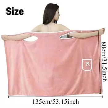 1 шт. Женские банные полотенца для девочек, мягкие, впитывающие, с бантом, коралловые, бархатные, быстросохнущие, для купания, пляжные халаты, банное полотенце для спортзала 1pc