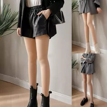 1 шт. женские бархатные утолщенные теплые штаны со встроенными брюками, леггинсы One Size хаки