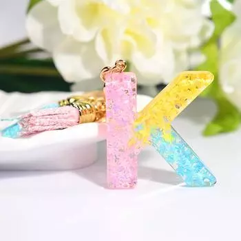 1 шт., женские брелки с 26 буквами, блестящие смолы, новый кошелек, сумка, аксессуар, декор